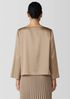 Stretch Silk Charmeuse Bateau Neck Top