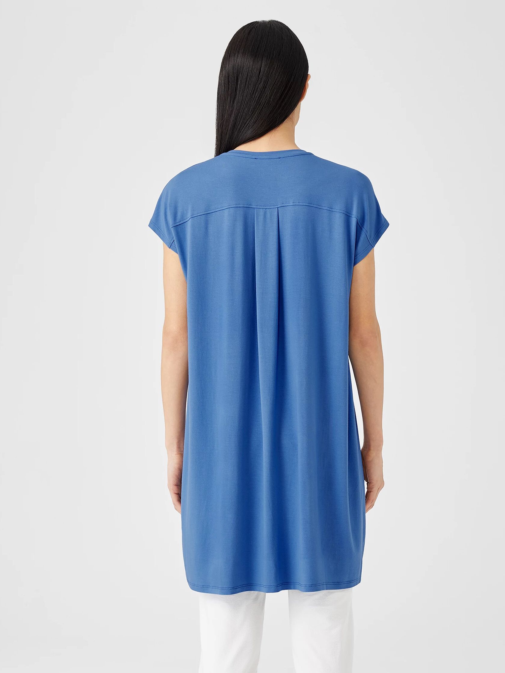 Fine Jersey Cap-Sleeve Dress