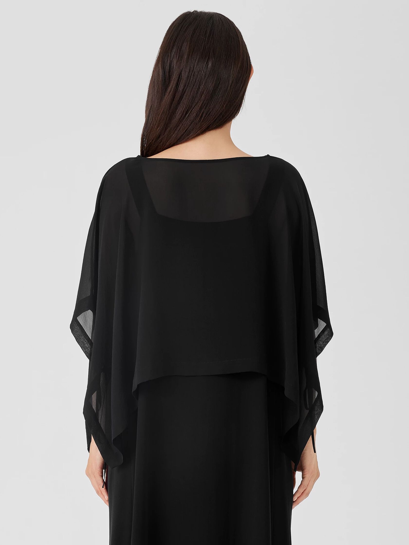 Sheer Silk Georgette Poncho