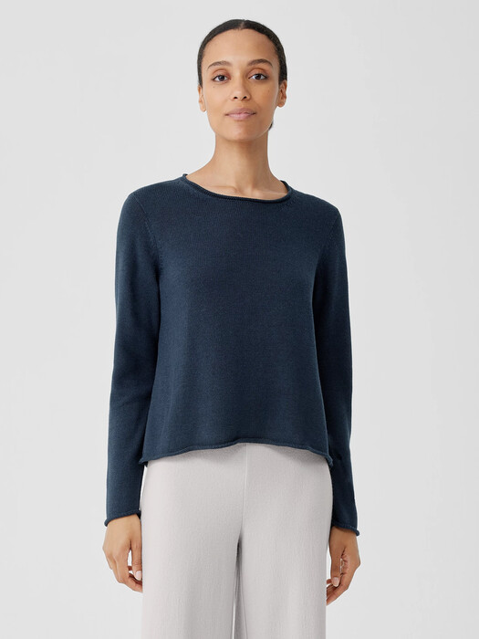 Peruvian Cotton Blend Jewel Neck Top