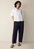 Organic Cotton Poplin Split Neck Top