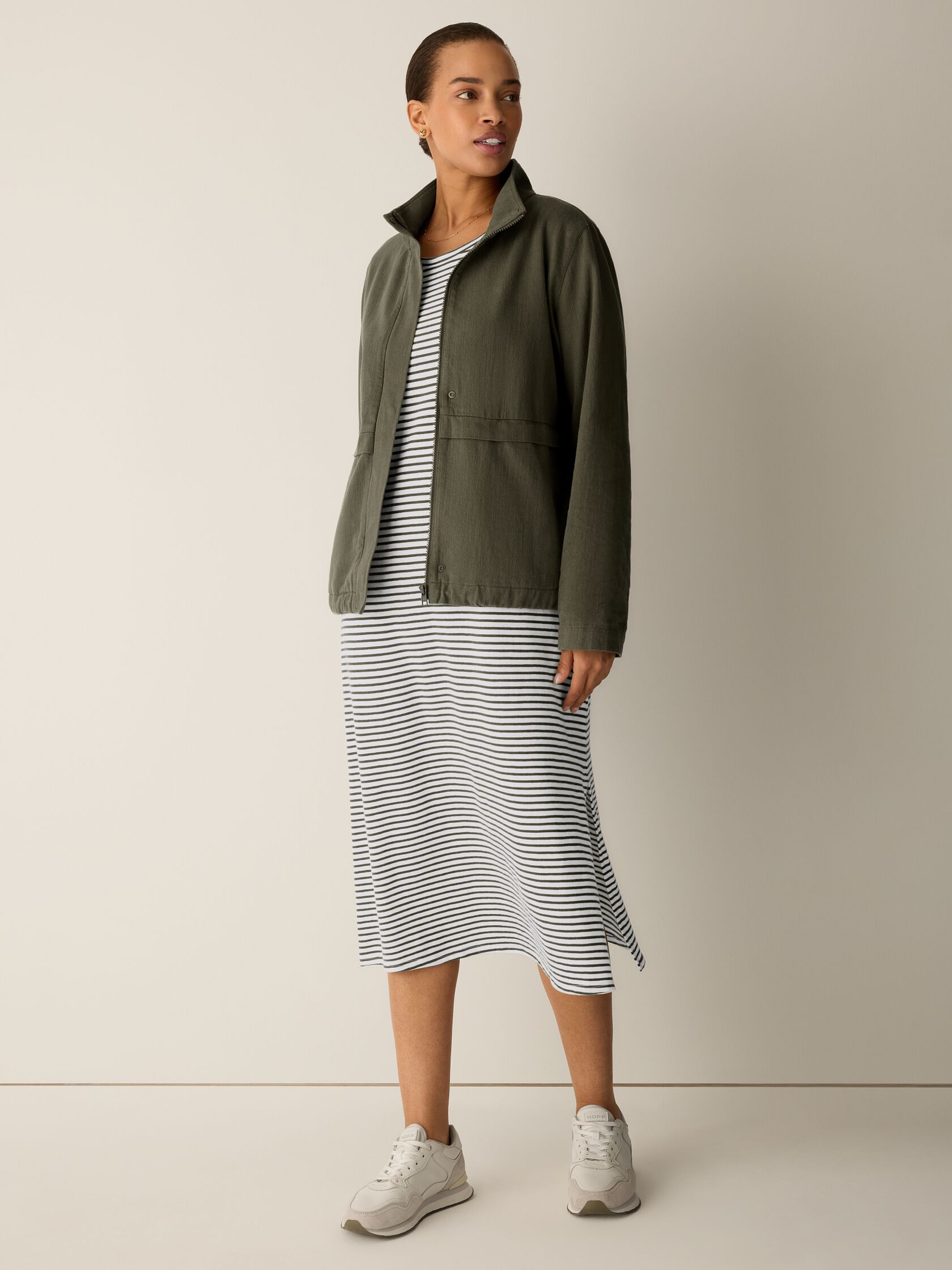 Striped Organic Cotton Slub Tee Dress