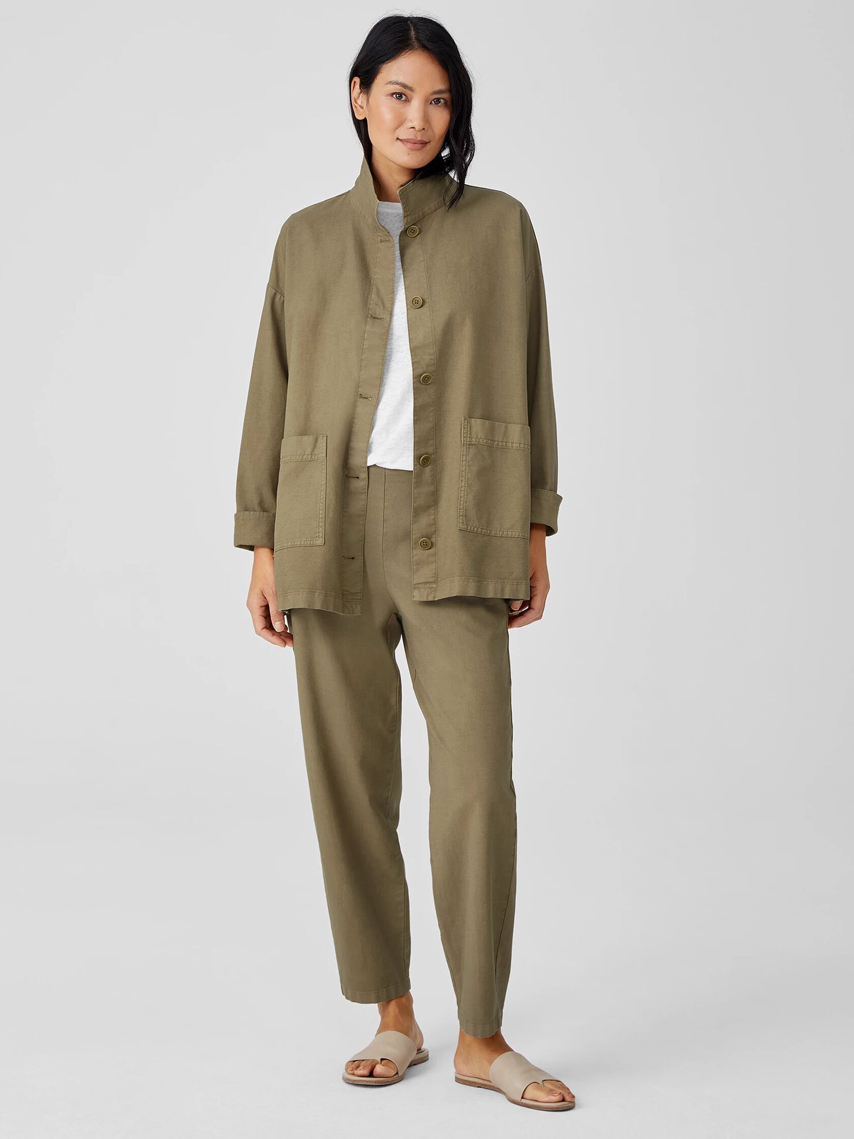 Organic Cotton Hemp Stand Collar Jacket