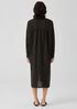 Puckered Organic Linen Long Shirtdress