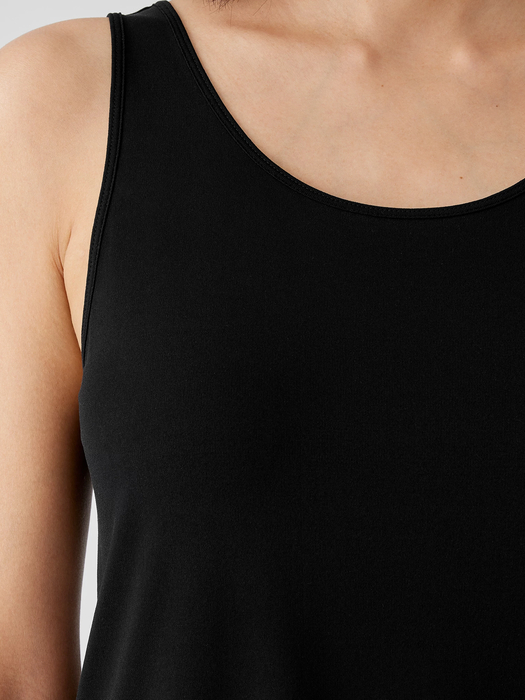 Stretch Silk Jersey Scoop Neck Tank