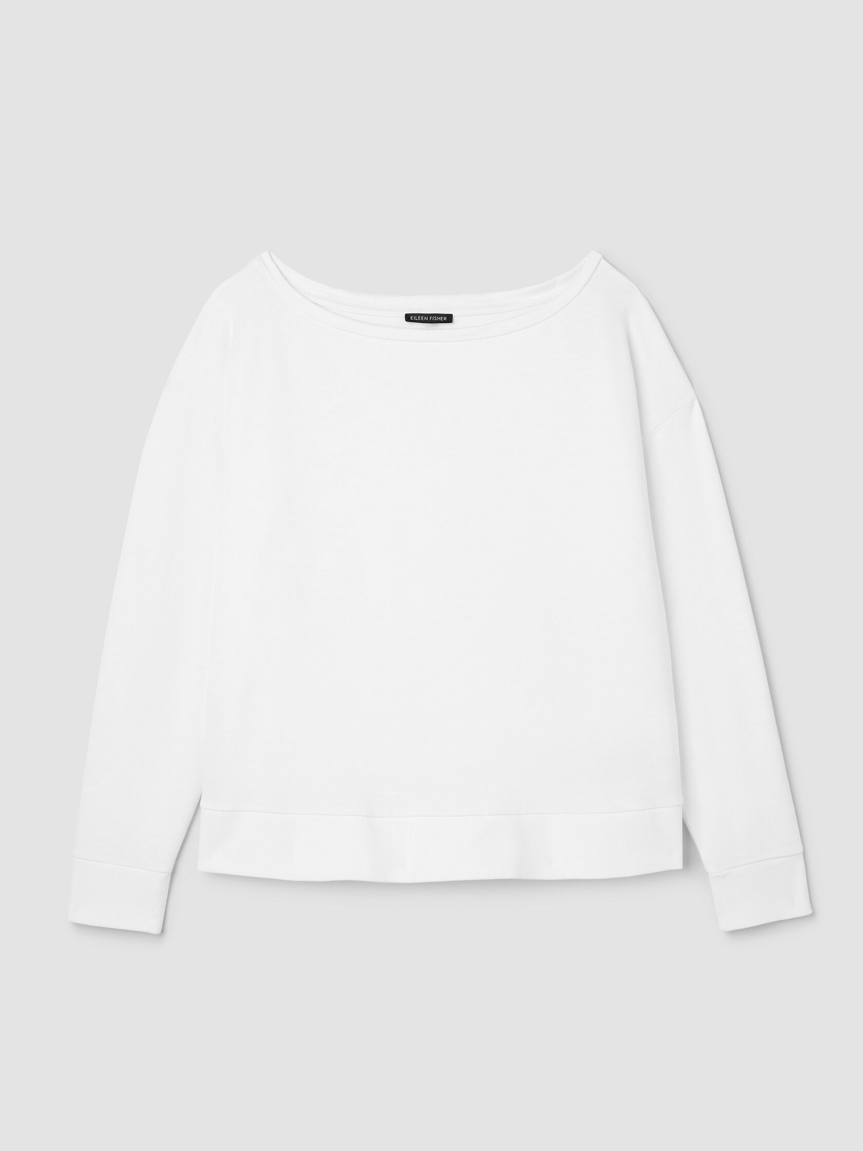 Garment-Dyed Organic Cotton Terry Bateau Neck Top