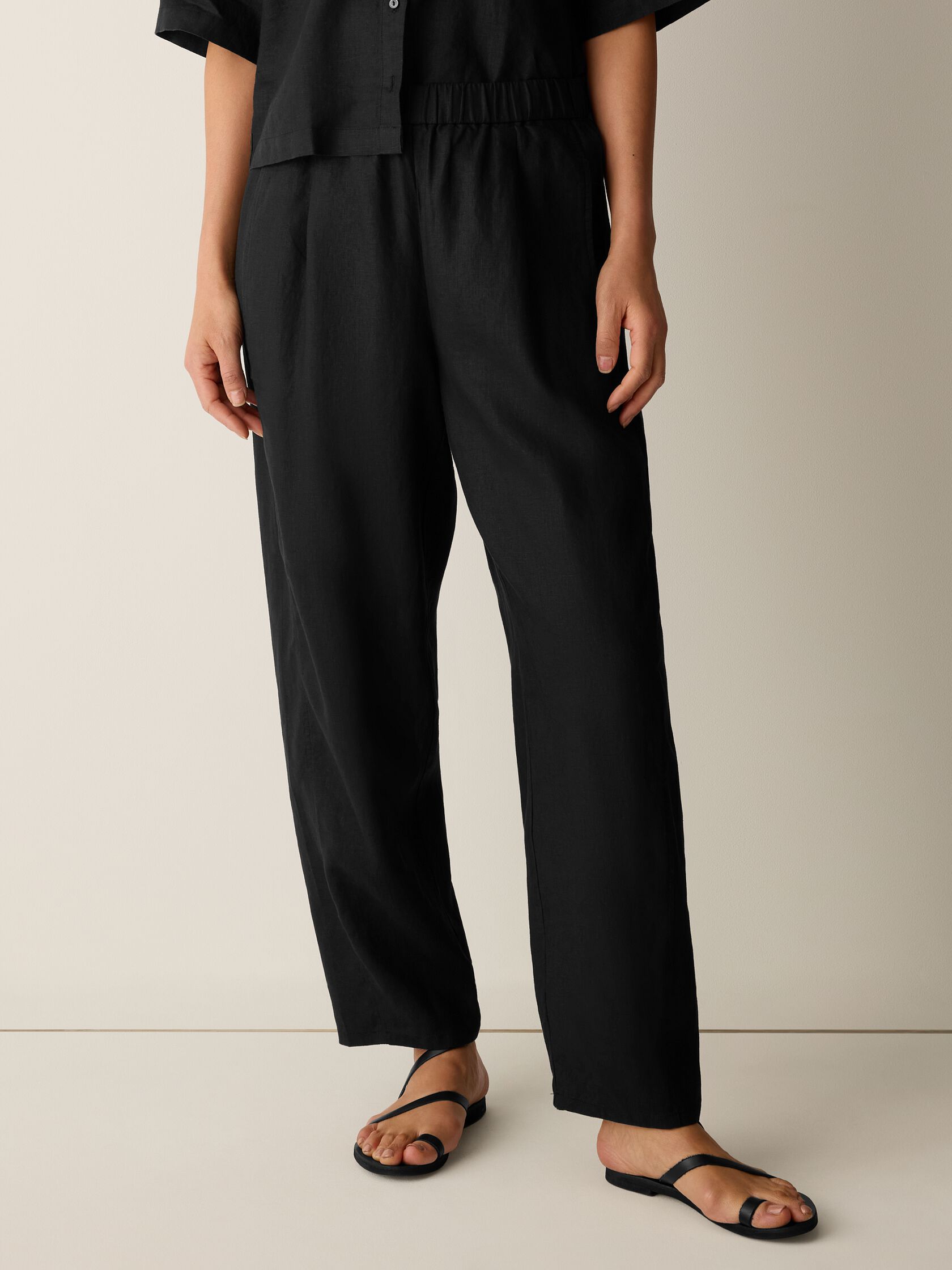Organic Linen Pleated Lantern Pant