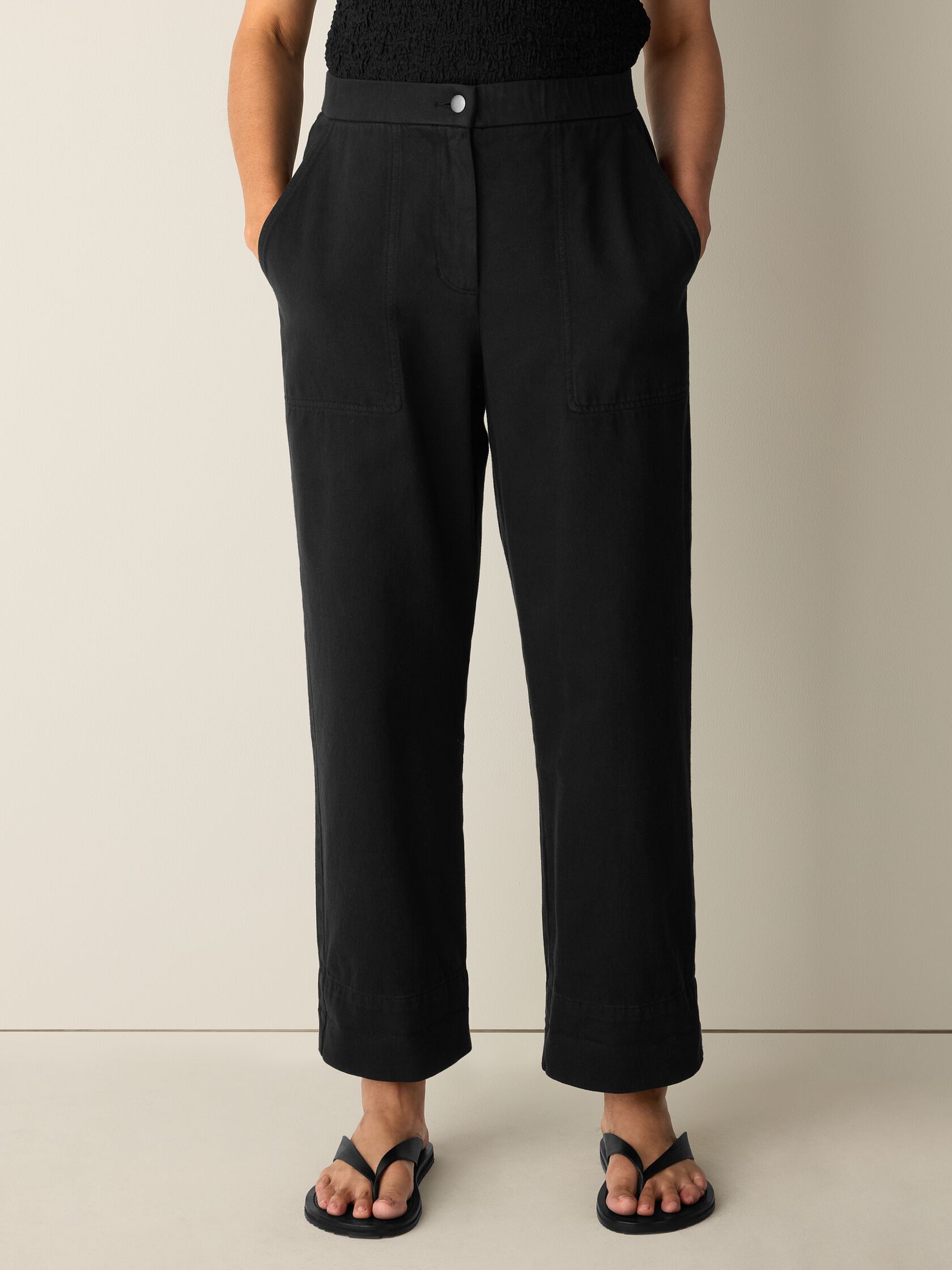 Garment-Dyed Utility Cotton Straight Pant