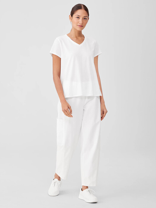 Organic Pima Cotton Jersey V-Neck Tee