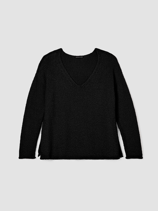 Peruvian Organic Cotton Crimp V-Neck Top