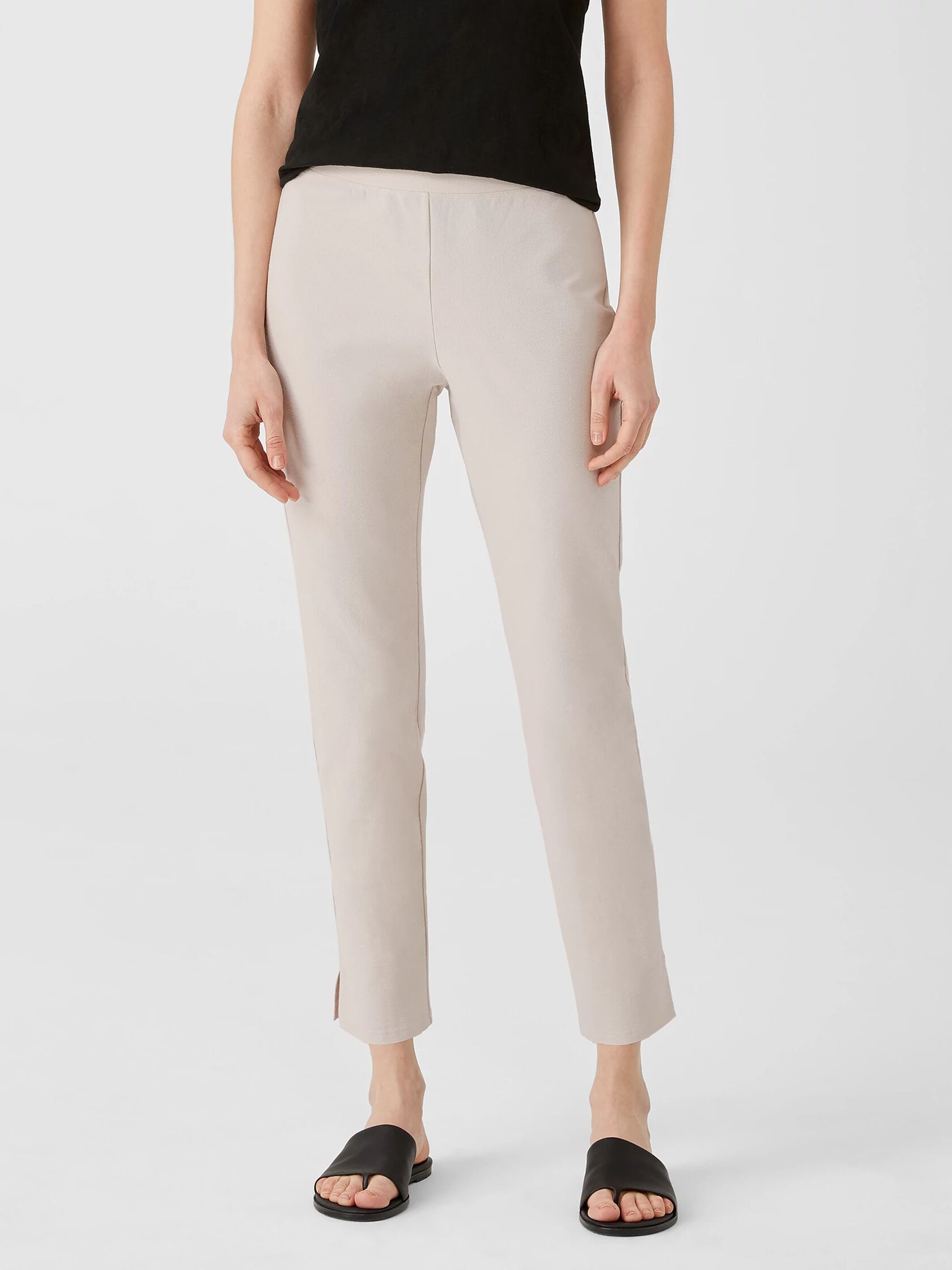 Washable Stretch Crepe Pant with Slits