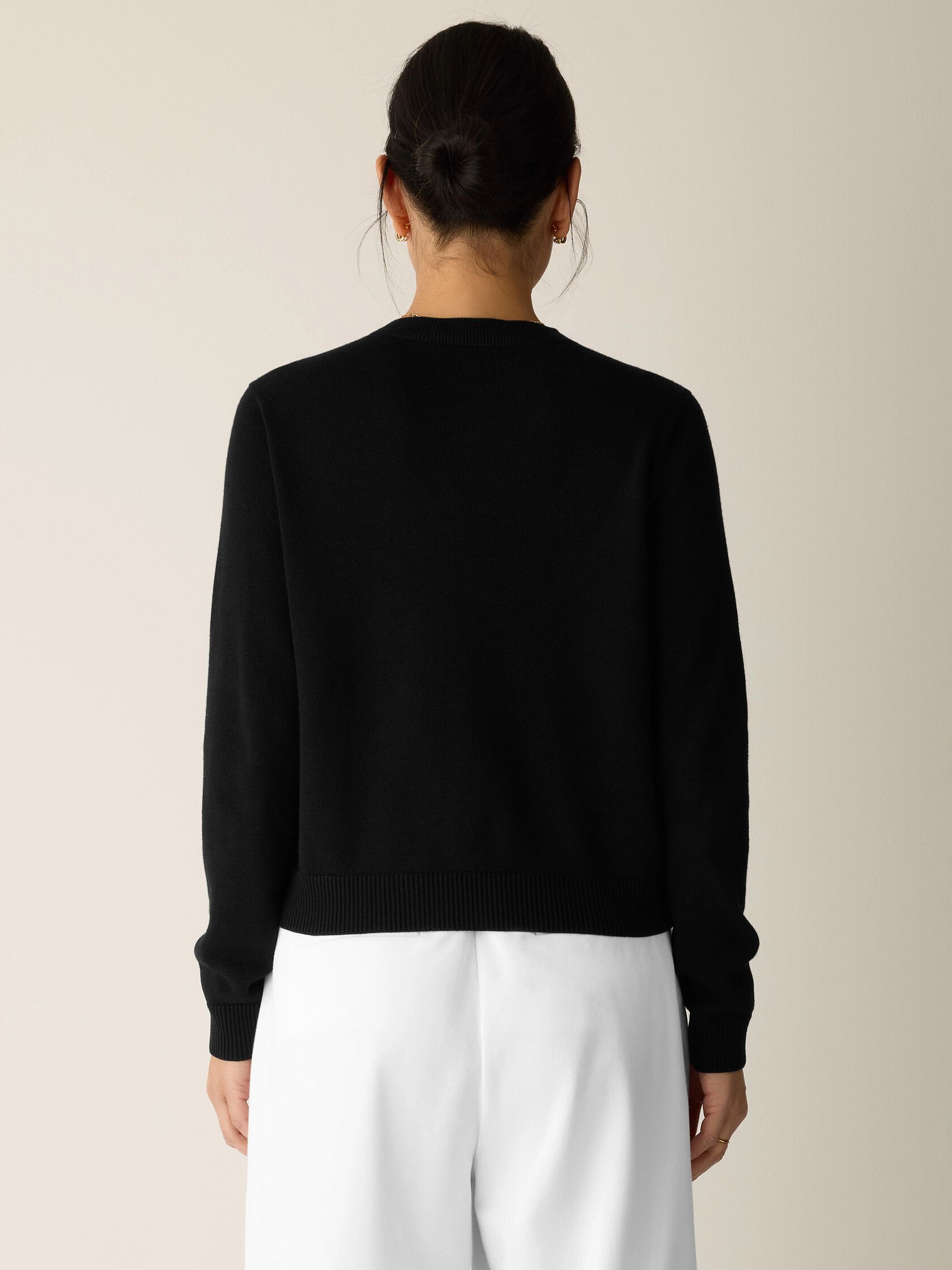 Peruvian Cotton Blend Crew Neck Cardigan