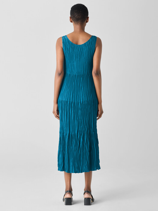 Crushed Silk Tiered Dress