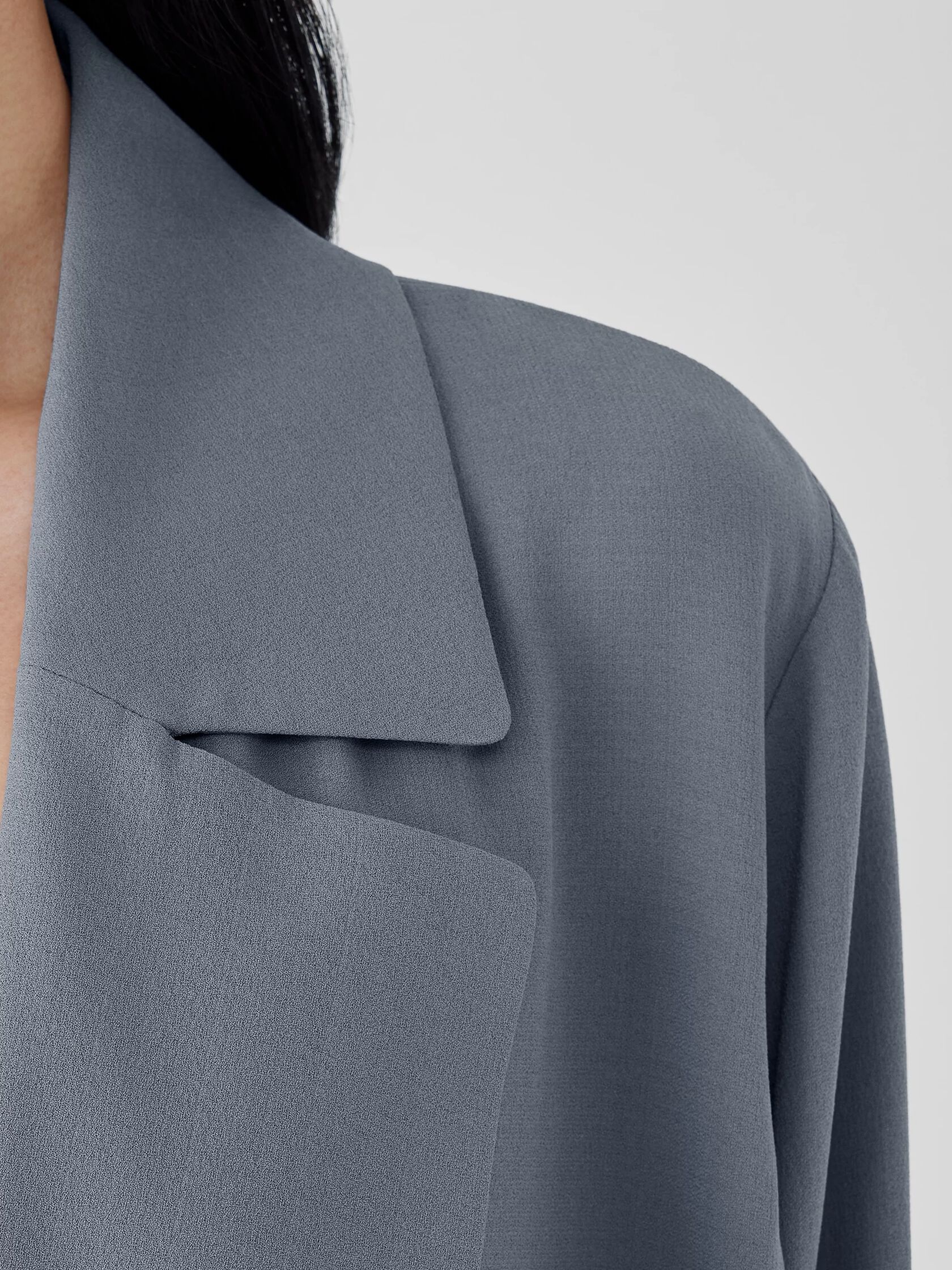 Silk Georgette Crepe Trench Coat