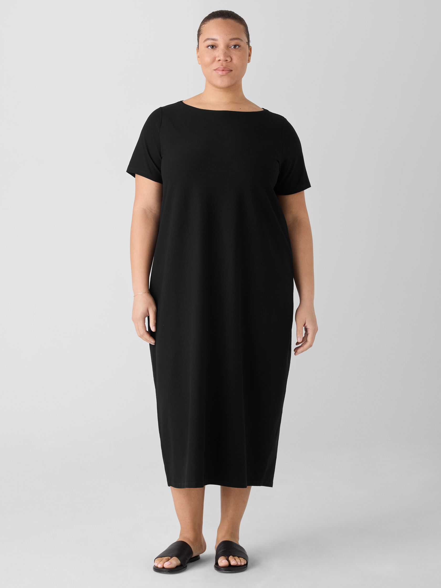 Washable Stretch Crepe Oval Dress