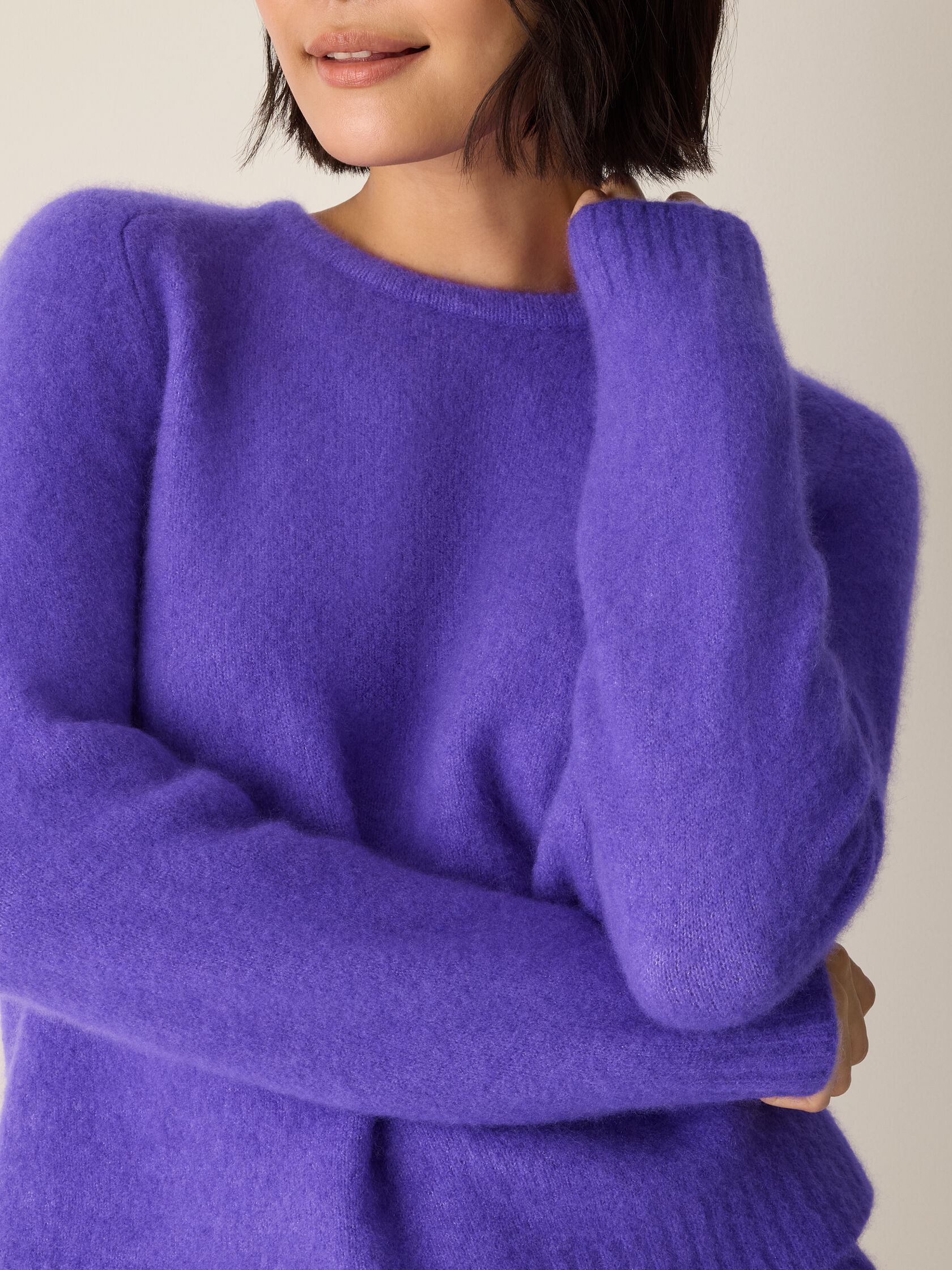 Cashmere Silk Boucle Bliss Crew Neck Top