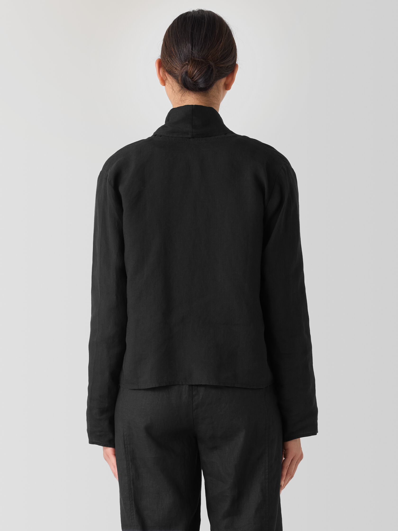 Organic Handkerchief Linen High Collar Jacket
