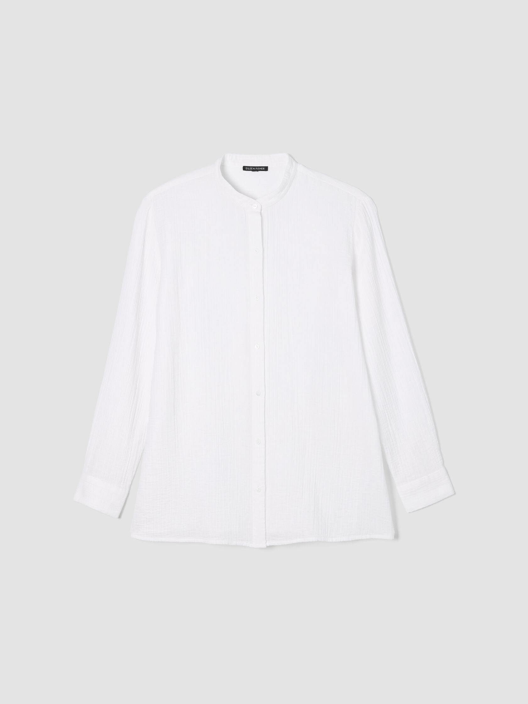 Organic Cotton Ripple Band Collar Shirt