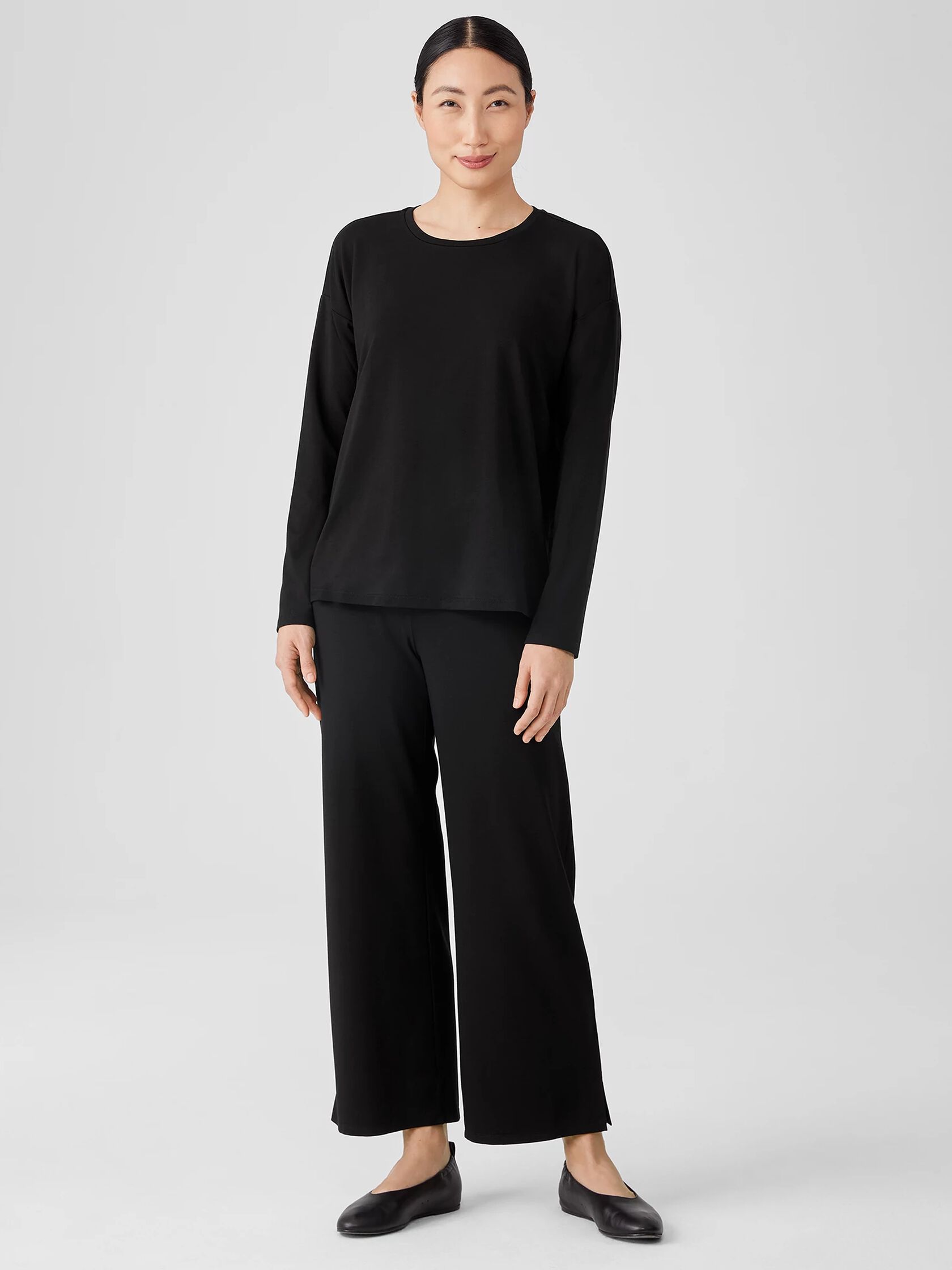 Stretch Jersey Knit Straight Pant