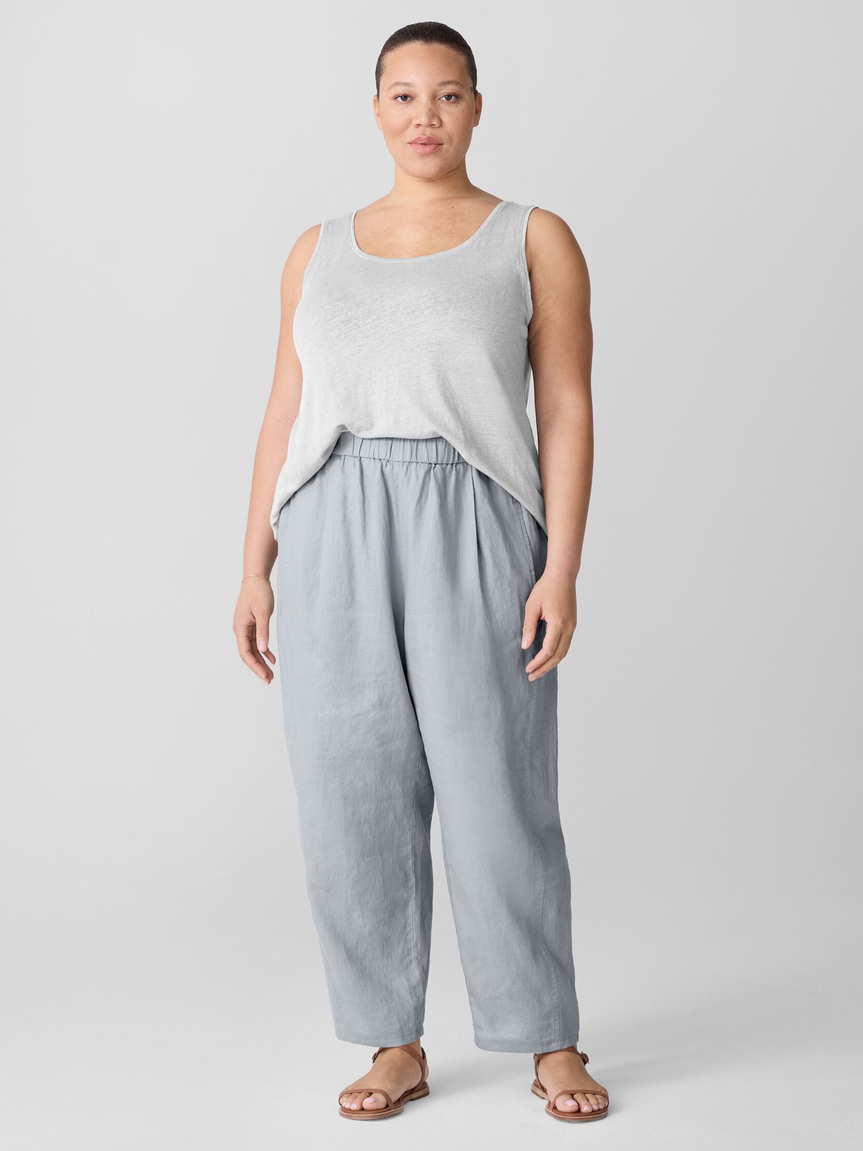 Organic Linen Jersey Scoop Neck Tank