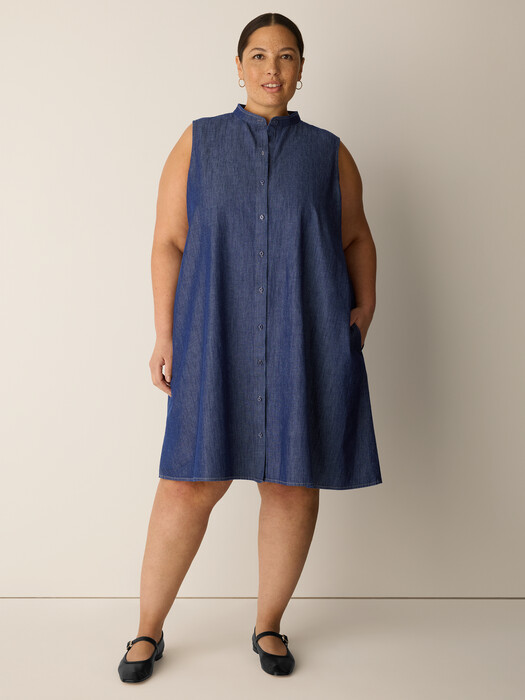 eileen fisher denim shirt dress Airy Organic Cotton Twill Shirtdress