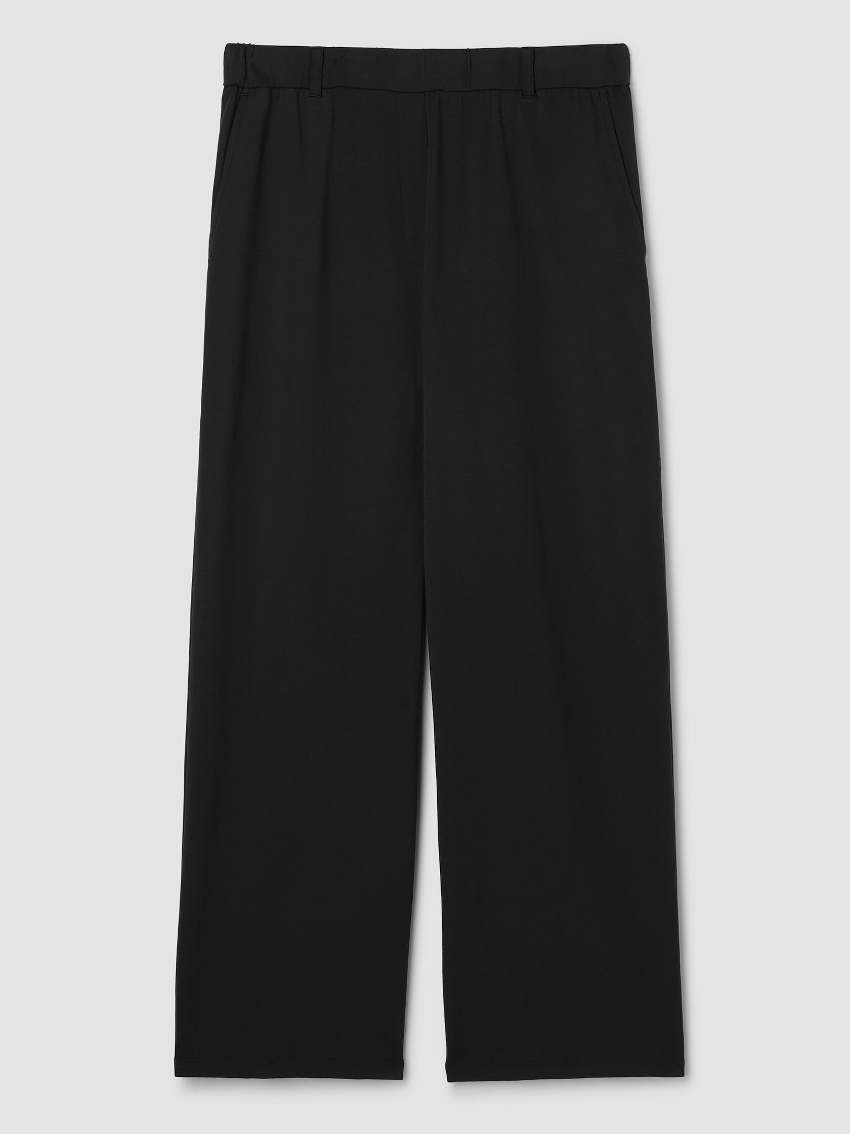 Pima Cotton Stretch Jersey Wide-Leg Pant