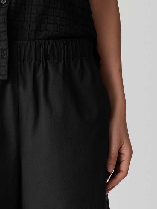 Washed Organic Cotton Poplin Wide-Leg Pant
