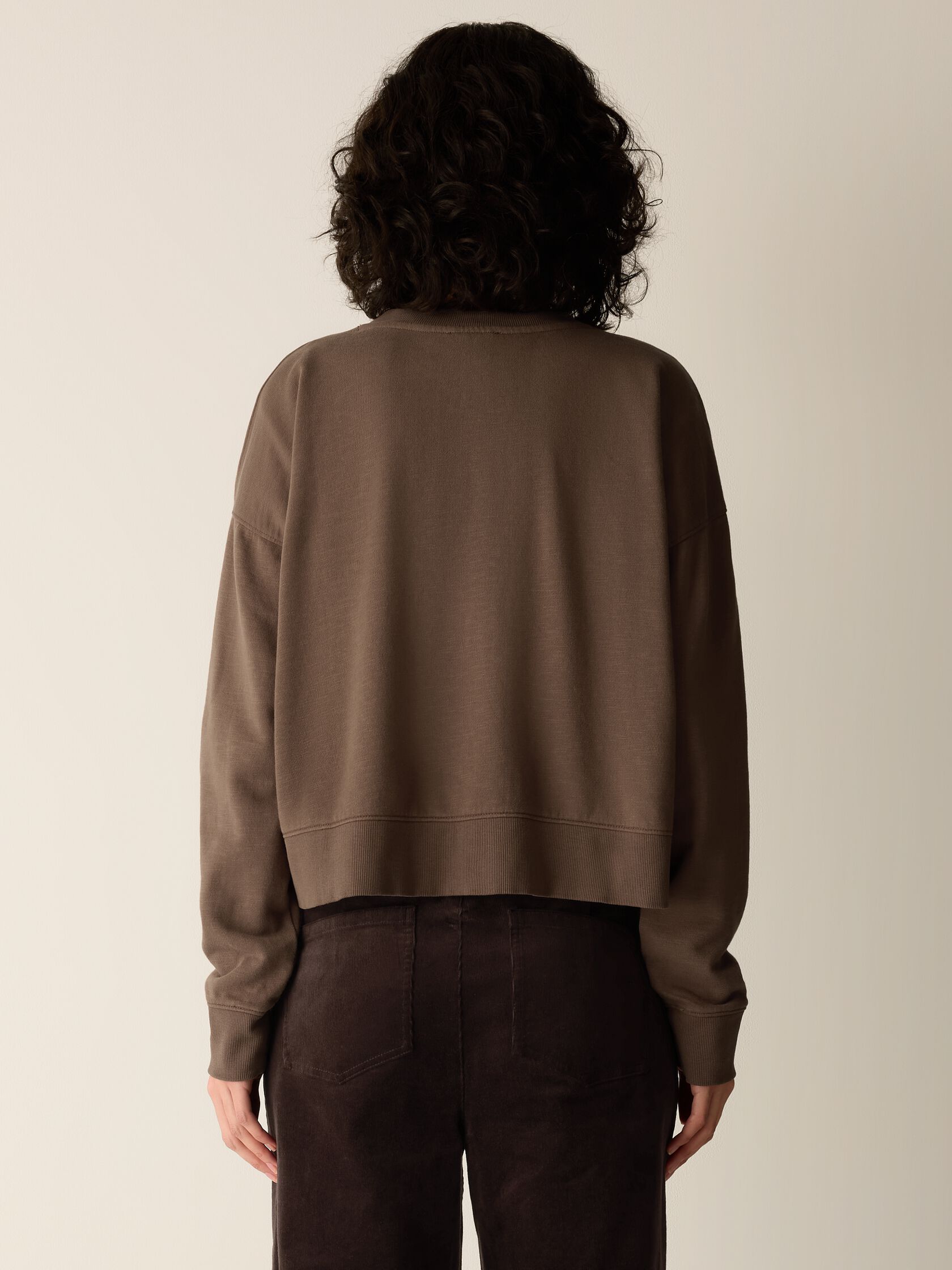 Garment-Dyed Organic Cotton Terry Cropped Box-Top