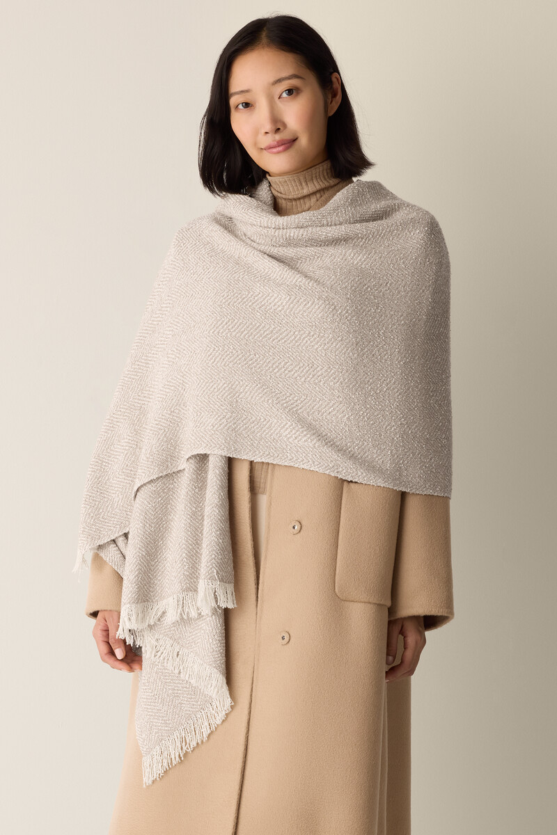 Handloomed Organic Cotton Herringbone Scarf Handloomed Organic Cotton Herringbone Scarf