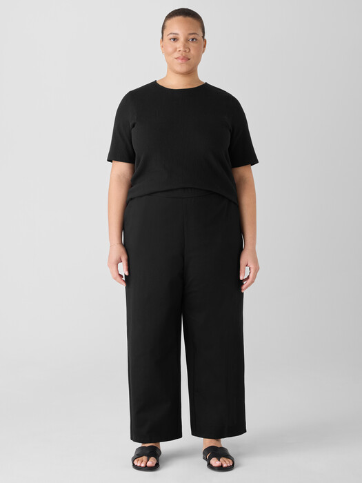 Cotton Blend Ponte Wide-Leg Pant