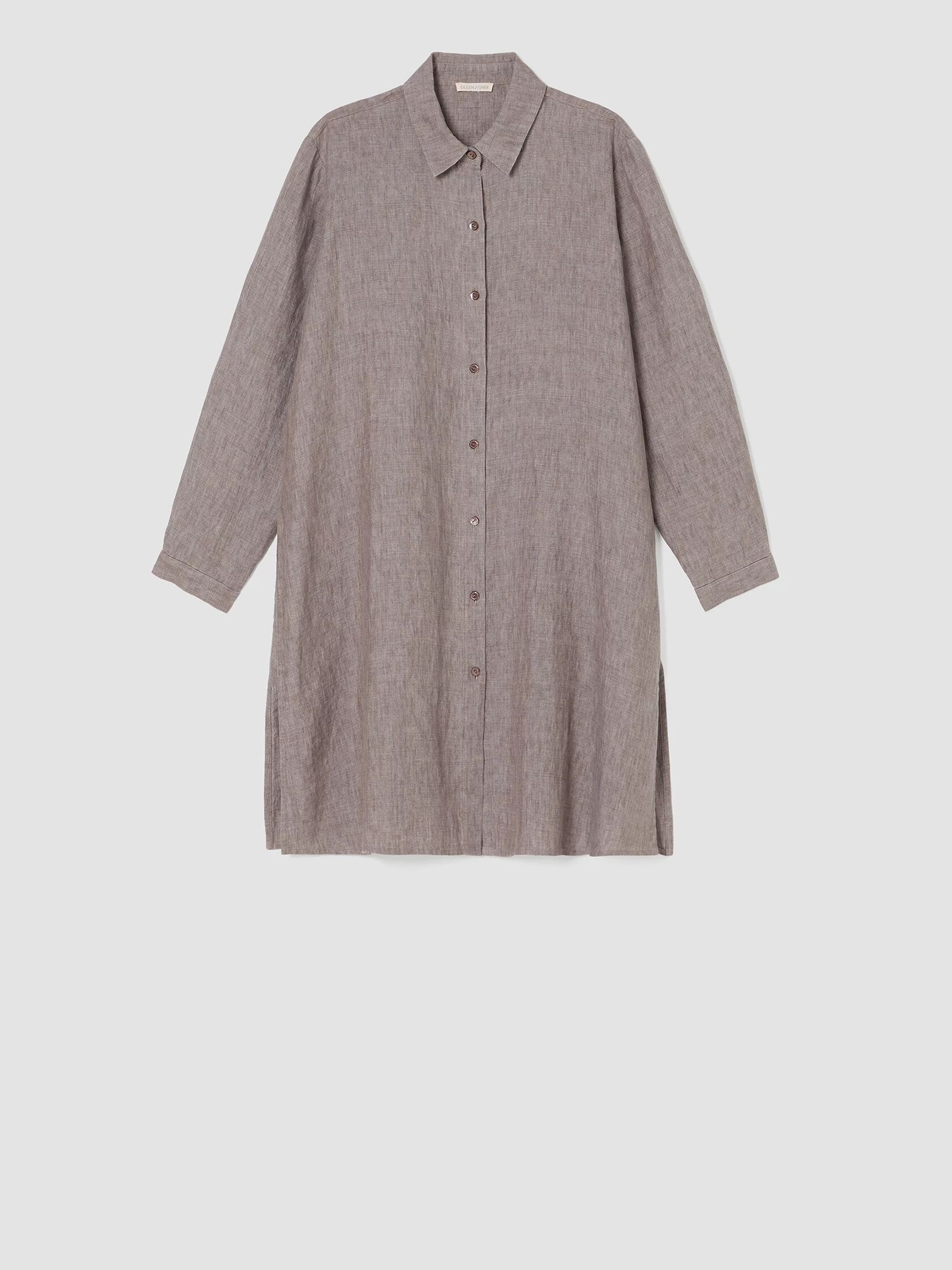 Washed Organic Linen Delave Long Shirt