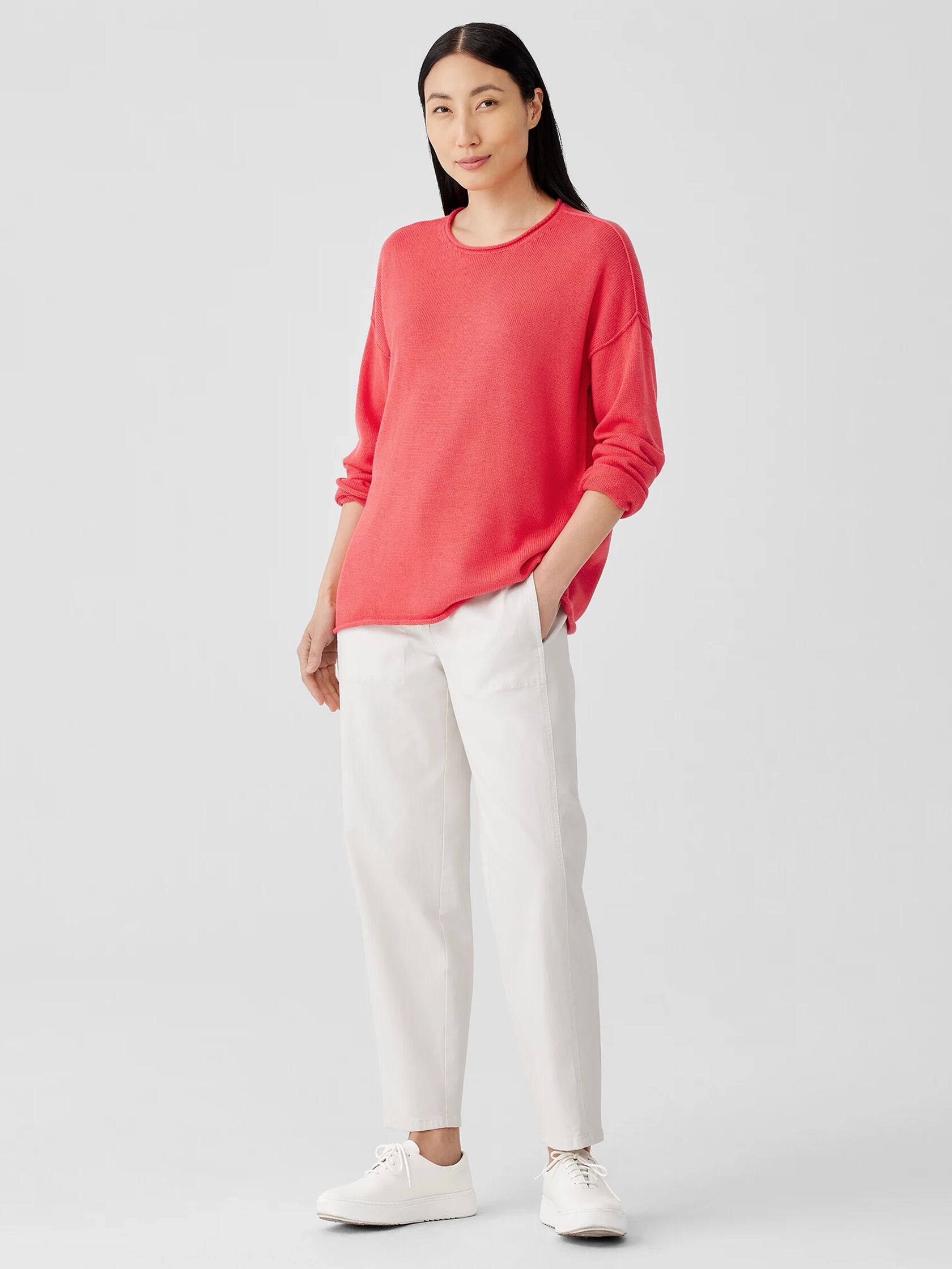 Peruvian Cotton Blend Crew Neck Top