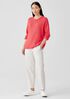 Peruvian Cotton Blend Crew Neck Top