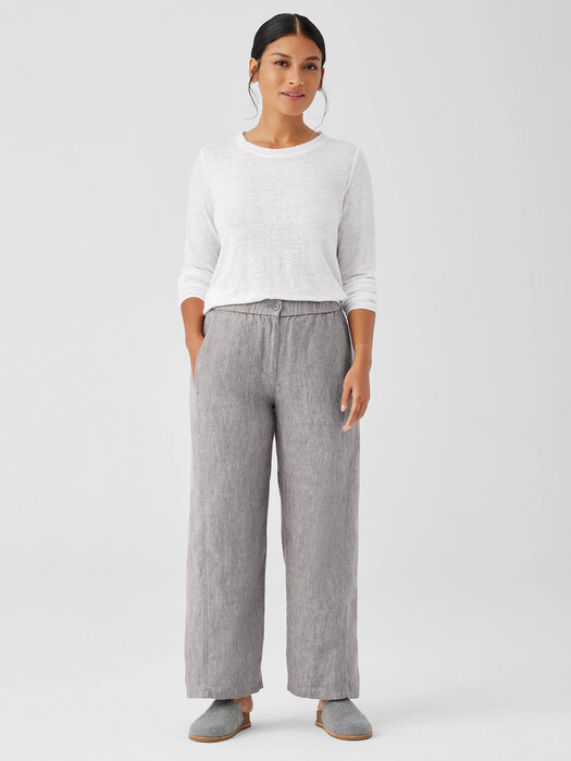 Washed Organic Linen Délavé Wide Trouser Pant