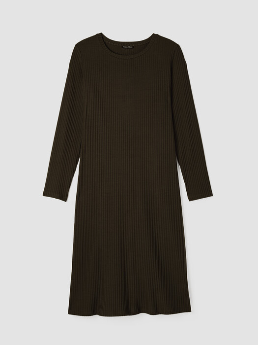 Textured Stretch Rib Crew Neck Dress | EILEEN FISHER Textured Stretch Rib Crew Neck Dress | EILEEN FISHER