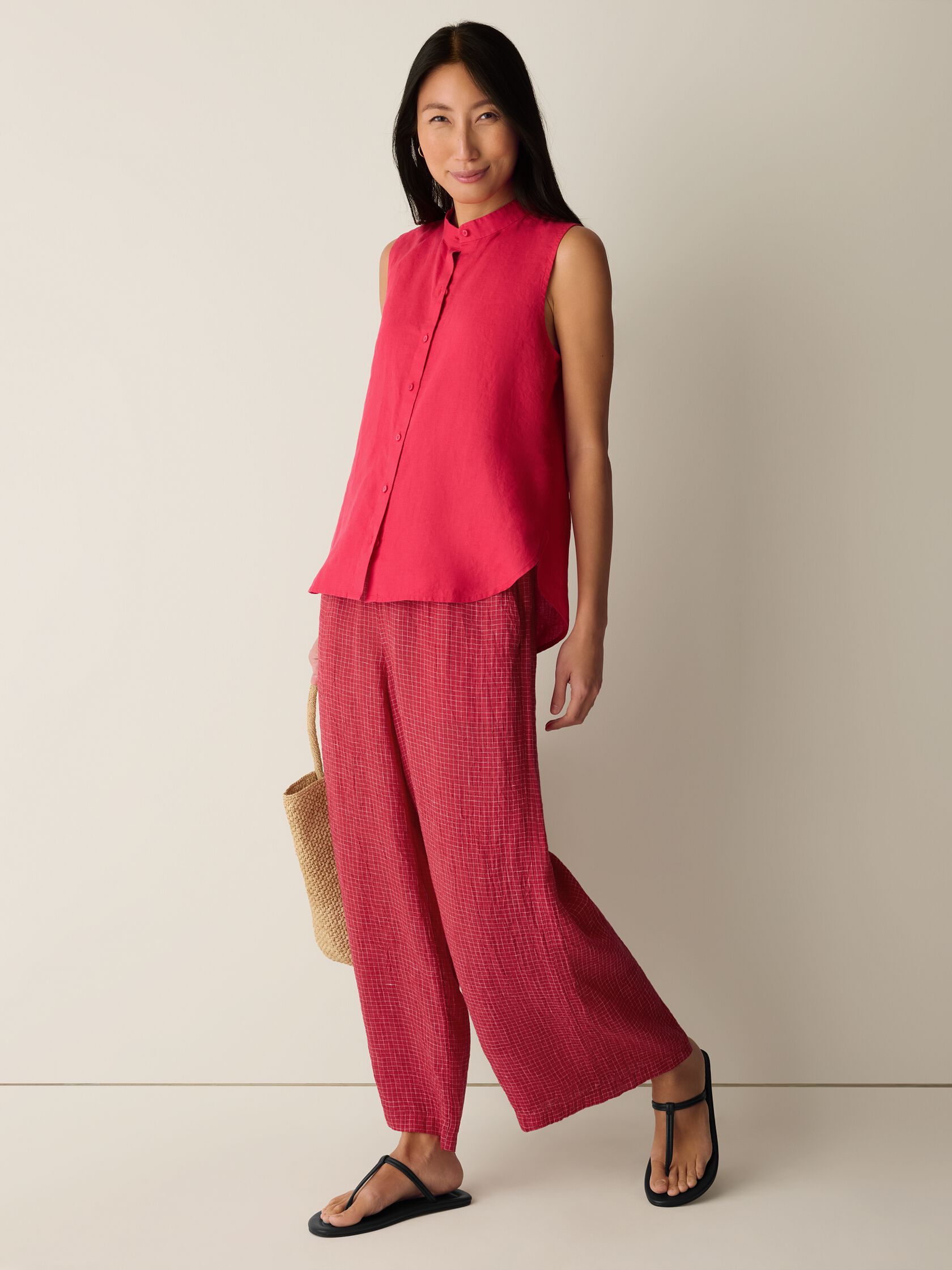 Organic Handkerchief Linen Sleeveless Shirt