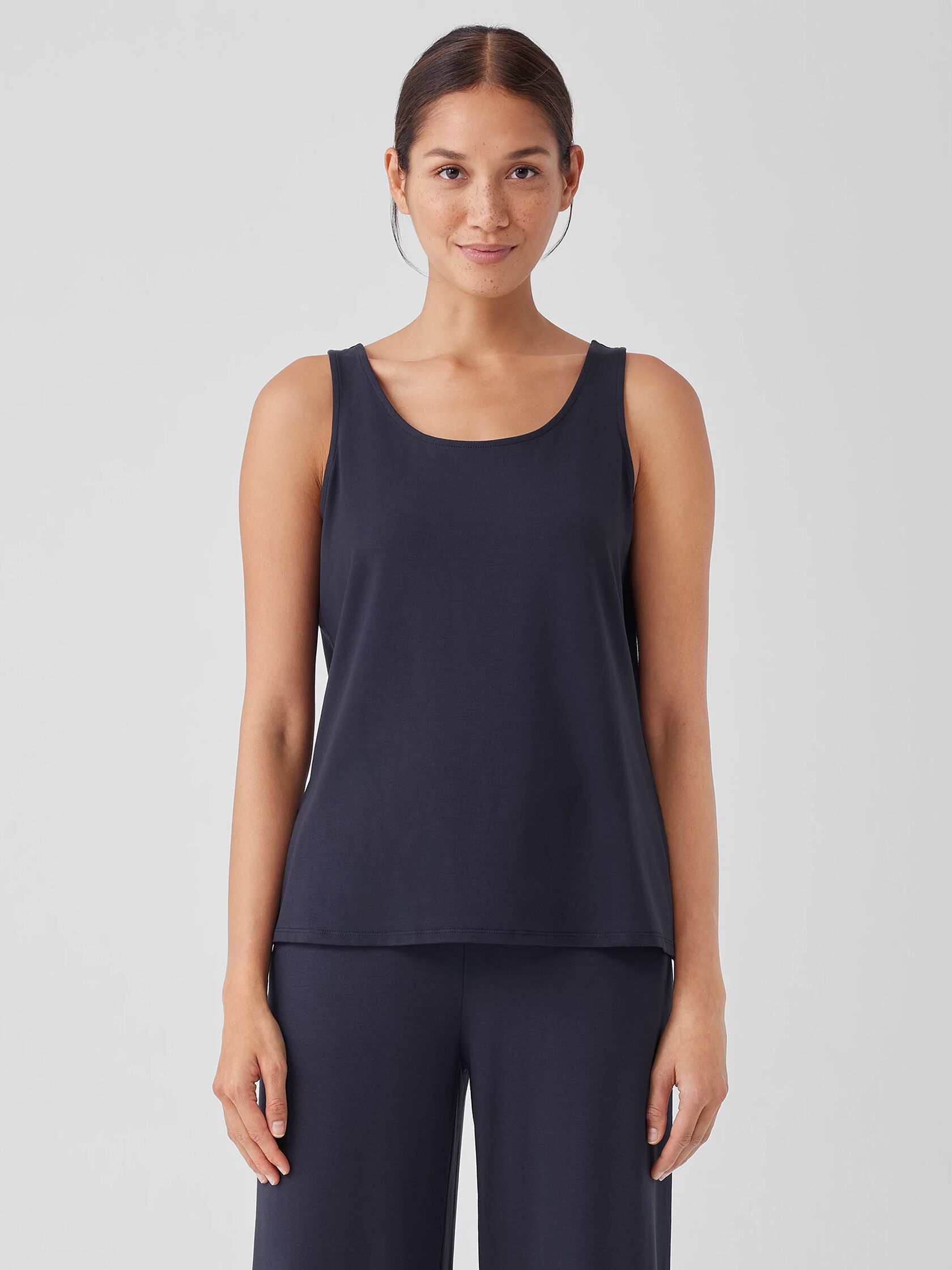 Stretch Jersey Knit Scoop Neck Tank