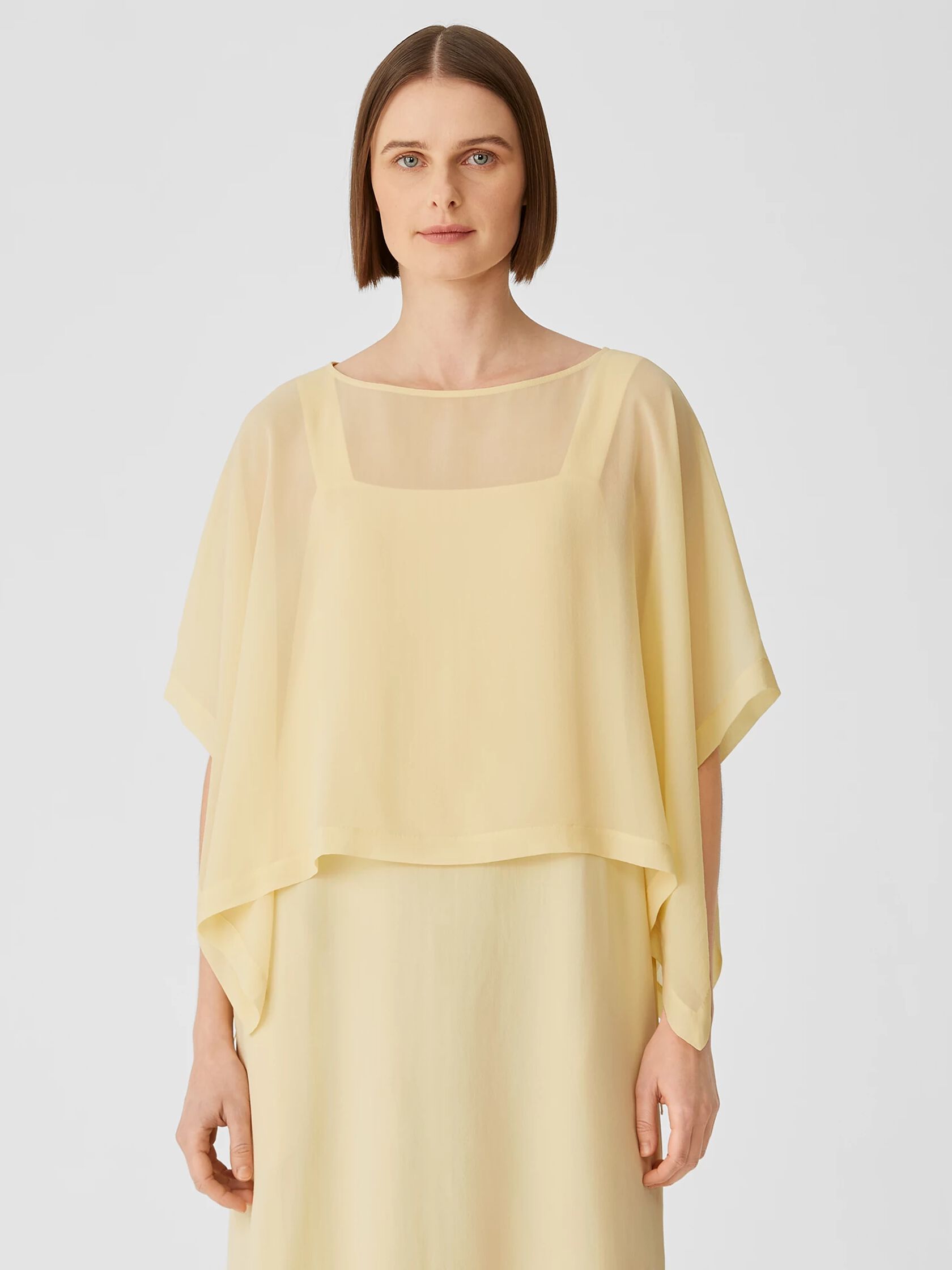 Sheer Silk Georgette Poncho