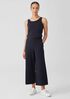 Pima Cotton Stretch Jersey Wide-Leg Pant