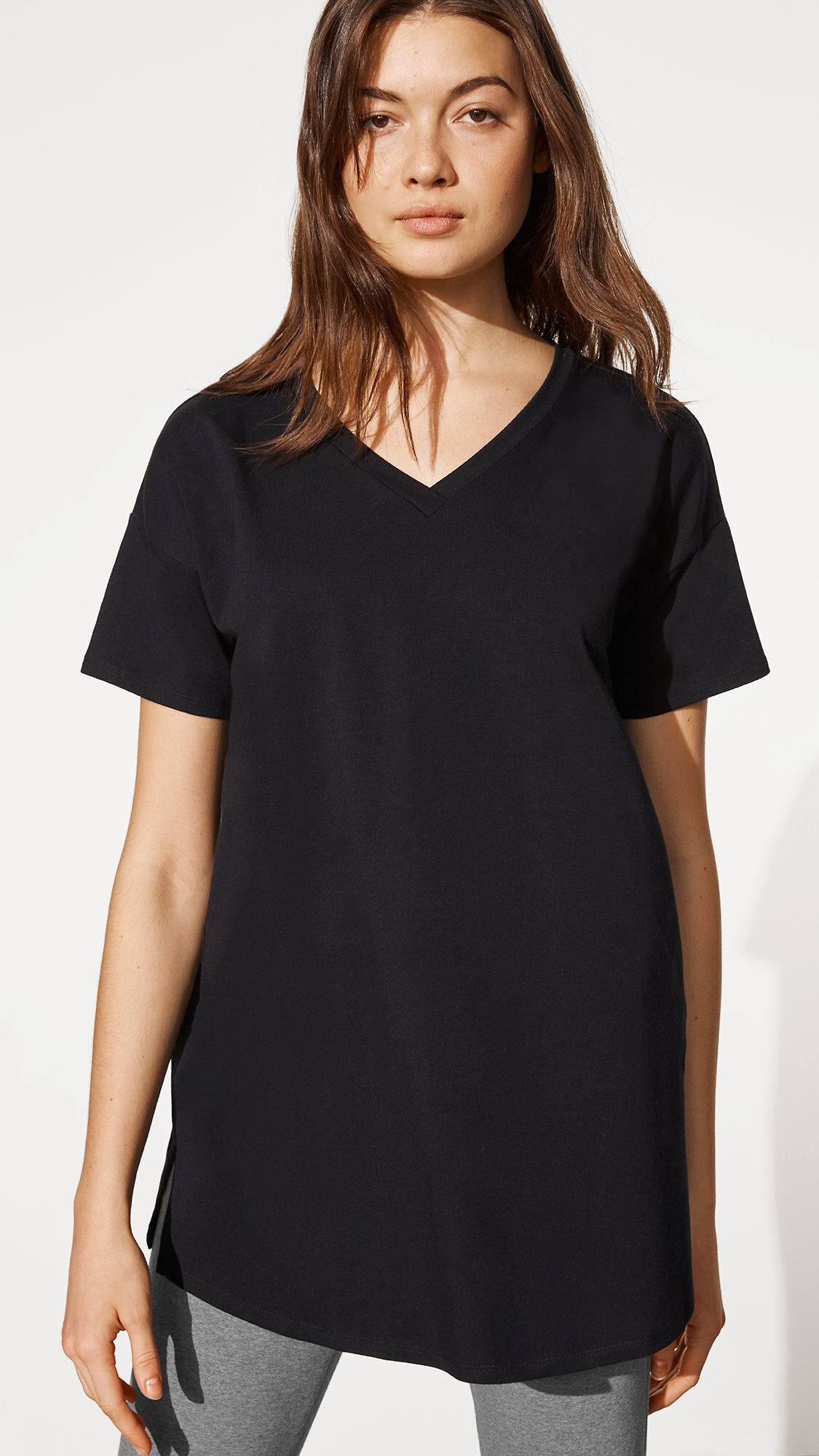 太緒 Traceable Cotton Stretch V-Neck Tunic | EILEEN FISHER
