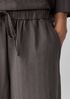Cotton Blend Stripe Stitch Wide-Leg Pant