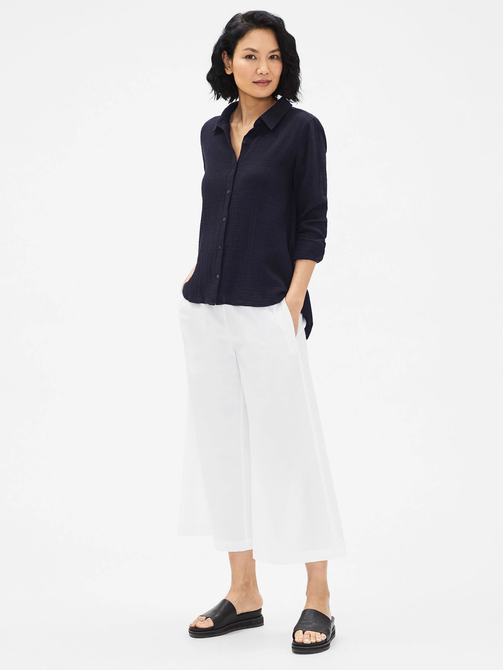 Organic Cotton Gauze Classic Collar Shirt