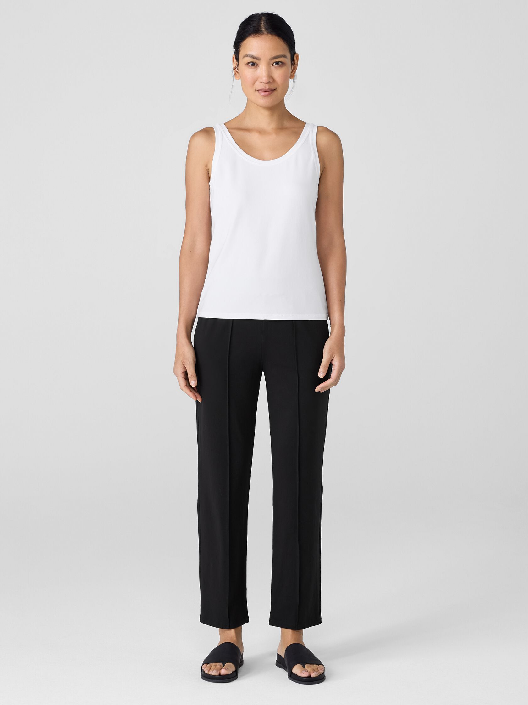 Pima Cotton Stretch Jersey Scoop Neck Tank