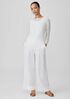Crinkled Sheer Silk Georgette Bateau Neck Long Top