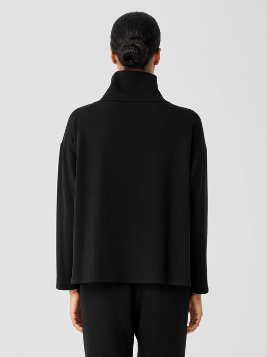 Cozy Brushed Terry Hug Funnel Neck Box-Top