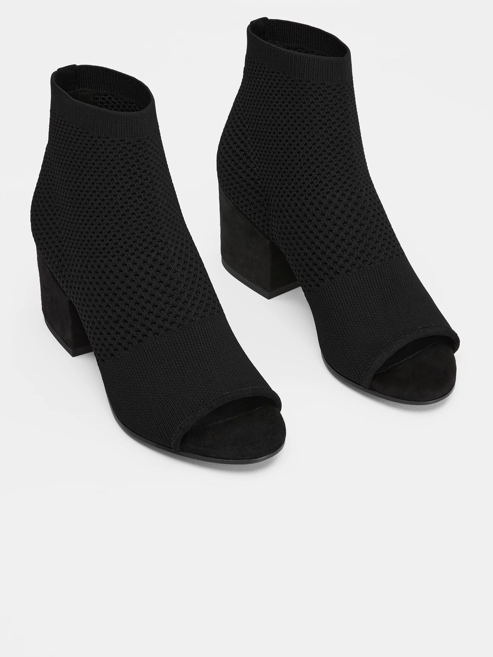 Croft Stretch Knit Open-Toe Bootie
