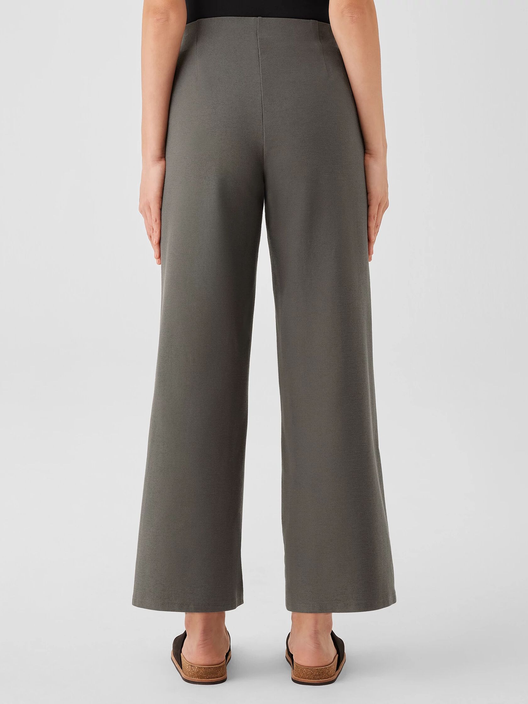 Washable Stretch Crepe Wide-Leg Pant