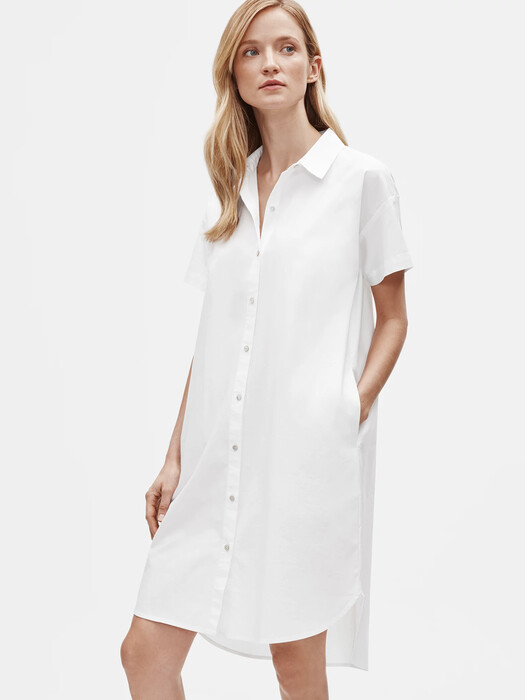 eileen fisher organic cotton shirt dress Eileen Fisher Women's Gray Organic Cotton Shirt Dress Cap Sleeve Comfort Sz XS