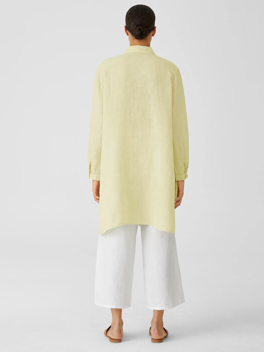 Garment-Dyed Organic Handkerchief Linen Long Shirt