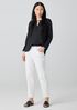 Garment-Dyed Organic Cotton Denim Cropped Jean